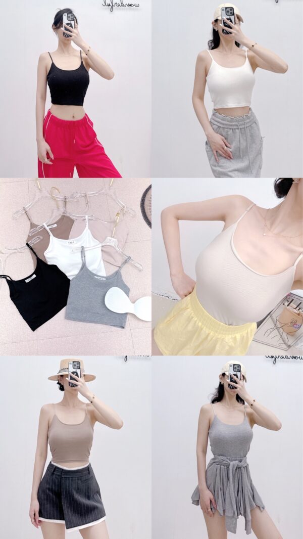AM家 細肩帶小可愛 Bra Top 新科技乳膠｜韓風流行服飾