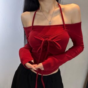 AM家 甜辣風 造型綁帶上衣