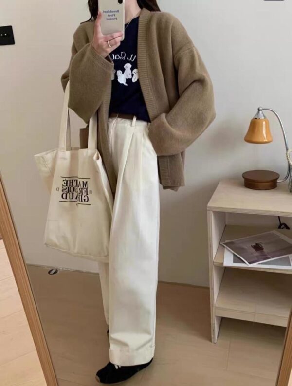 AM家 大版型針織口袋外套：圖片 4