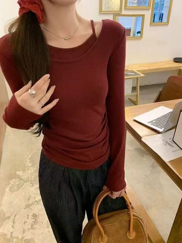 AM家 甜美風 假兩件小可愛上衣：圖片 3