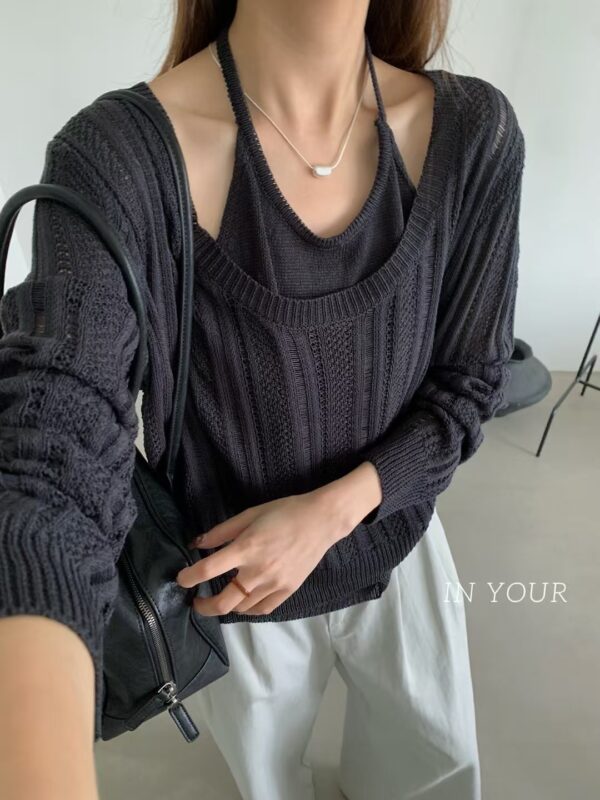 AM家 甜美風 薄針織上衣：圖片 2
