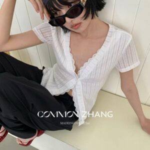 AM家 甜辣風 少女狂想曲假兩件蕾絲衫